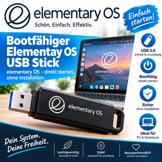 Bootfähiger USB 3.0-Stick mit elementary OS 32GB
