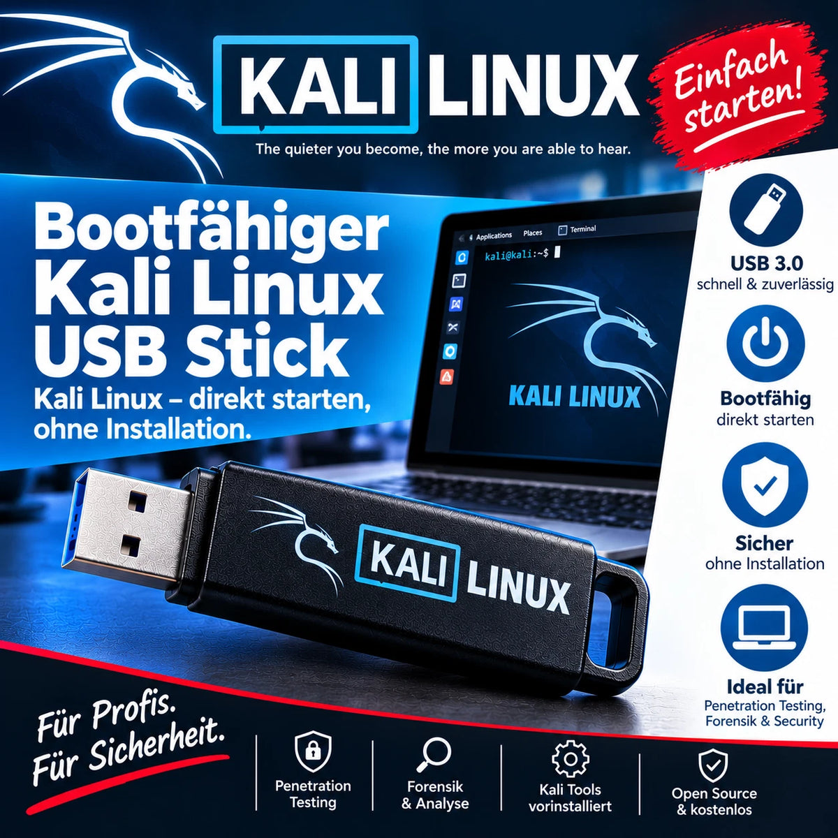 Bootfähiger USB 3.0-Stick mit Kali Linux 32GB